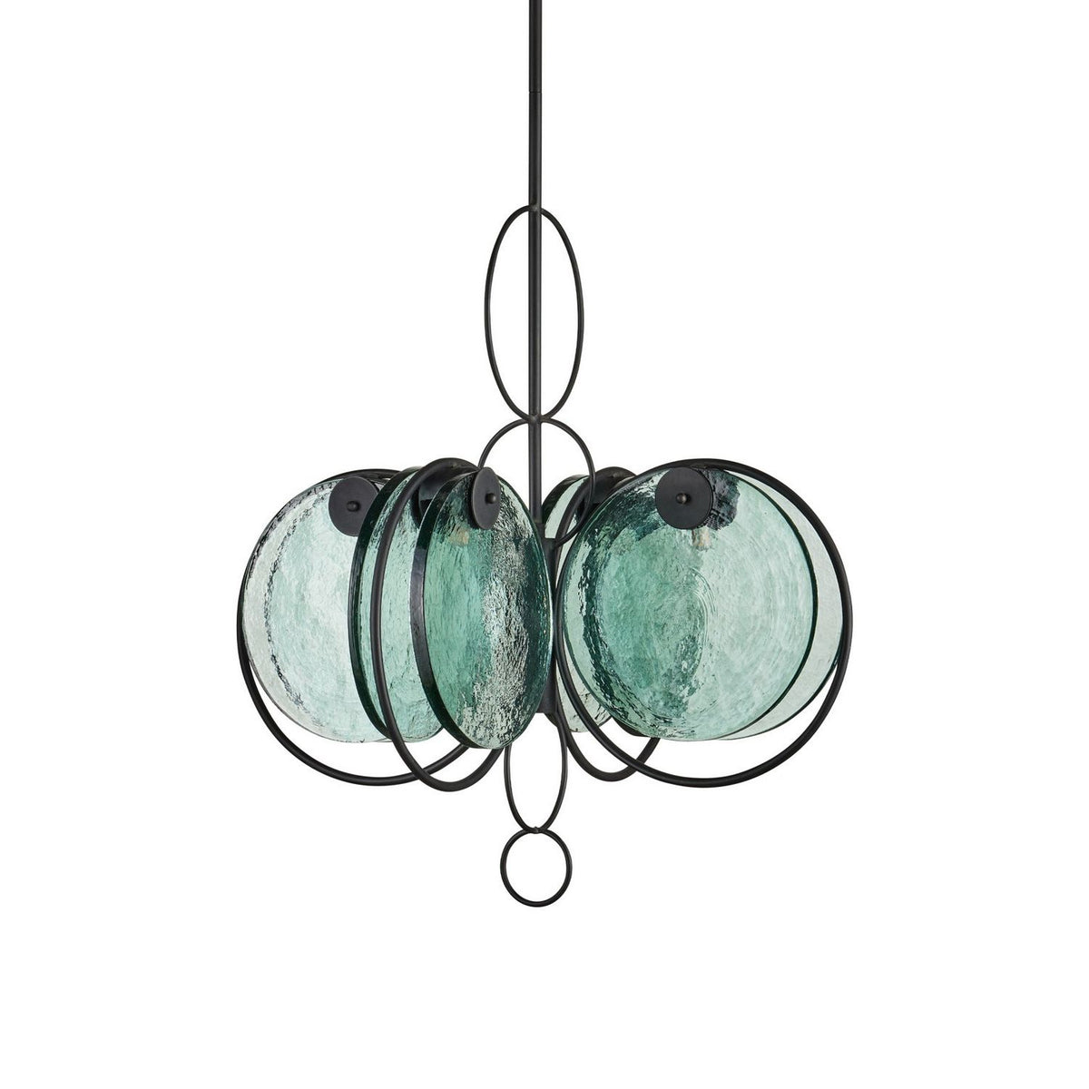 Currey and Company 9000-1442 Vesica Piscis Chandelier in Clear/Blacksmith