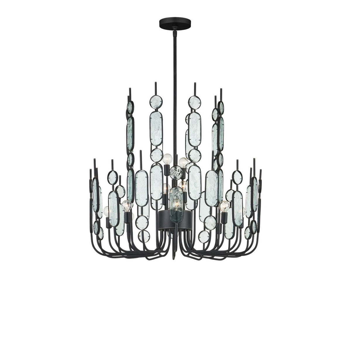 Currey and Company 9000-1446 Ettore Chandelier in Clear/Blacksmith