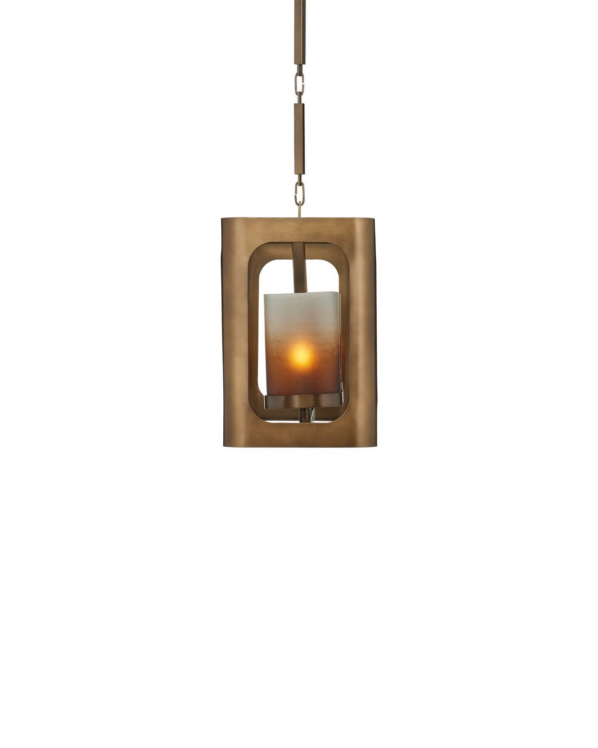 Currey and Company 9000-1451 Tenebroso Rectangular Chandelier in Smoke Gold/Gold Luster