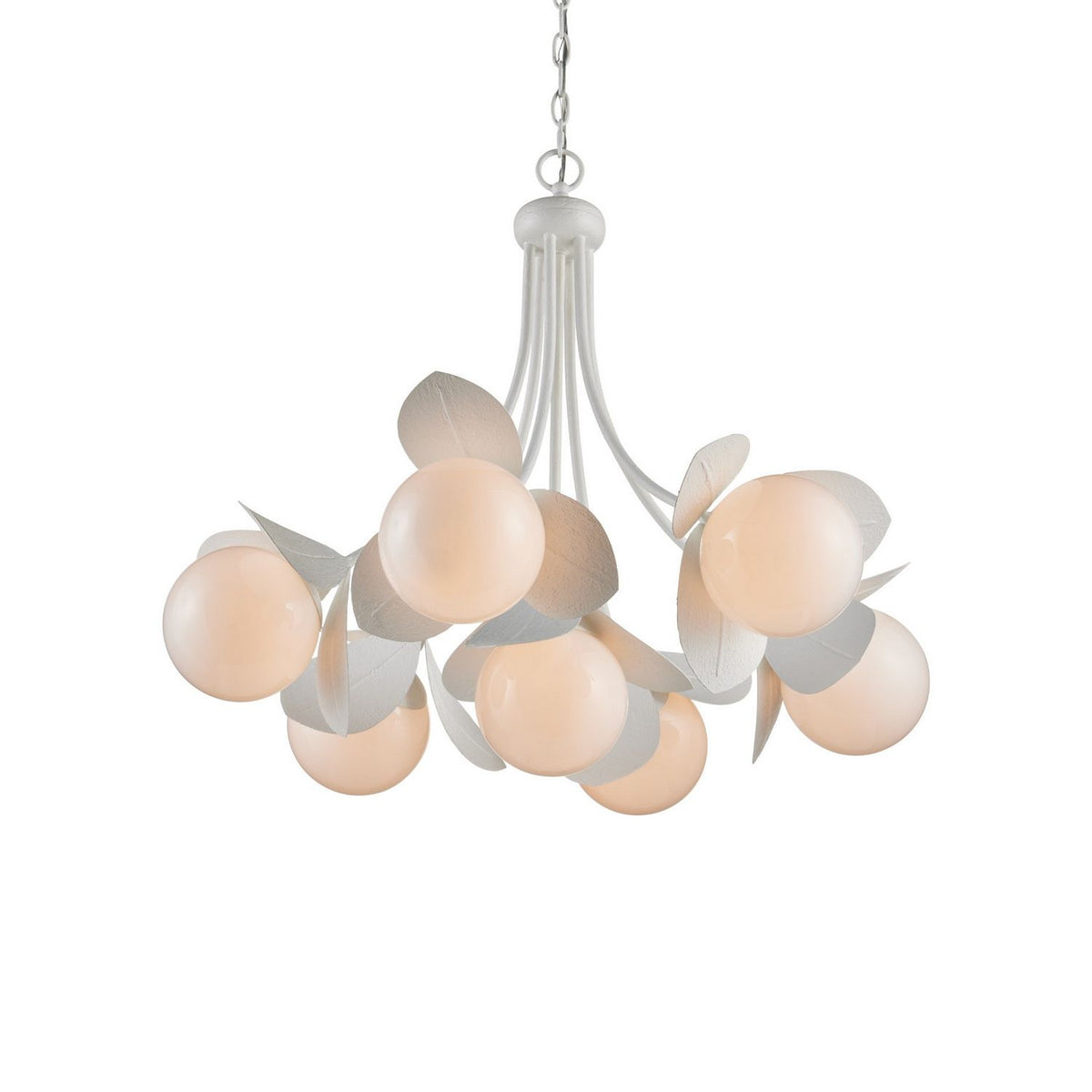 Currey and Company 9000-1465 Effloresce Chandelier in Gesso White/White