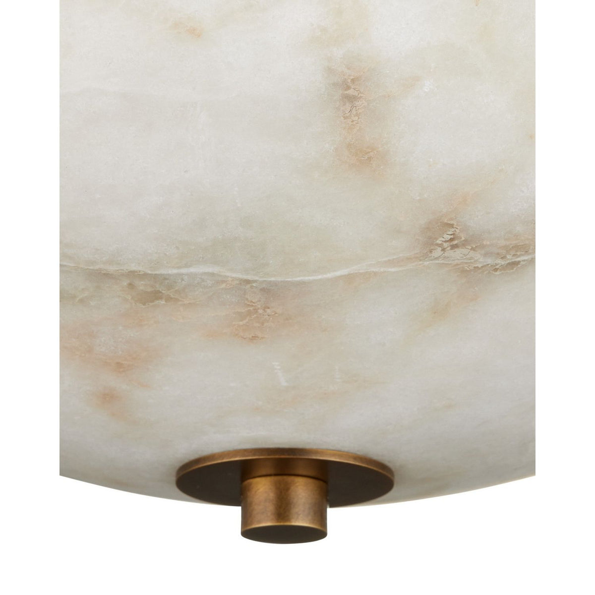 Currey and Company 9000-1477 Volterra Semi-Flush Mount in Natural/Antique Brass