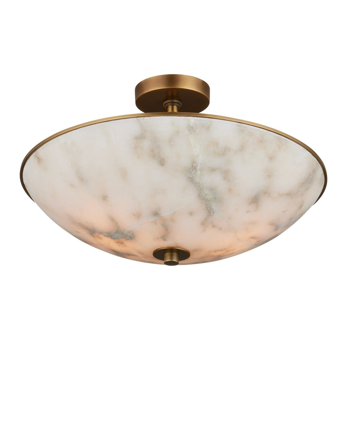 Currey and Company 9000-1478 Volterra Semi-Flush Mount in Natural/Antique Brass