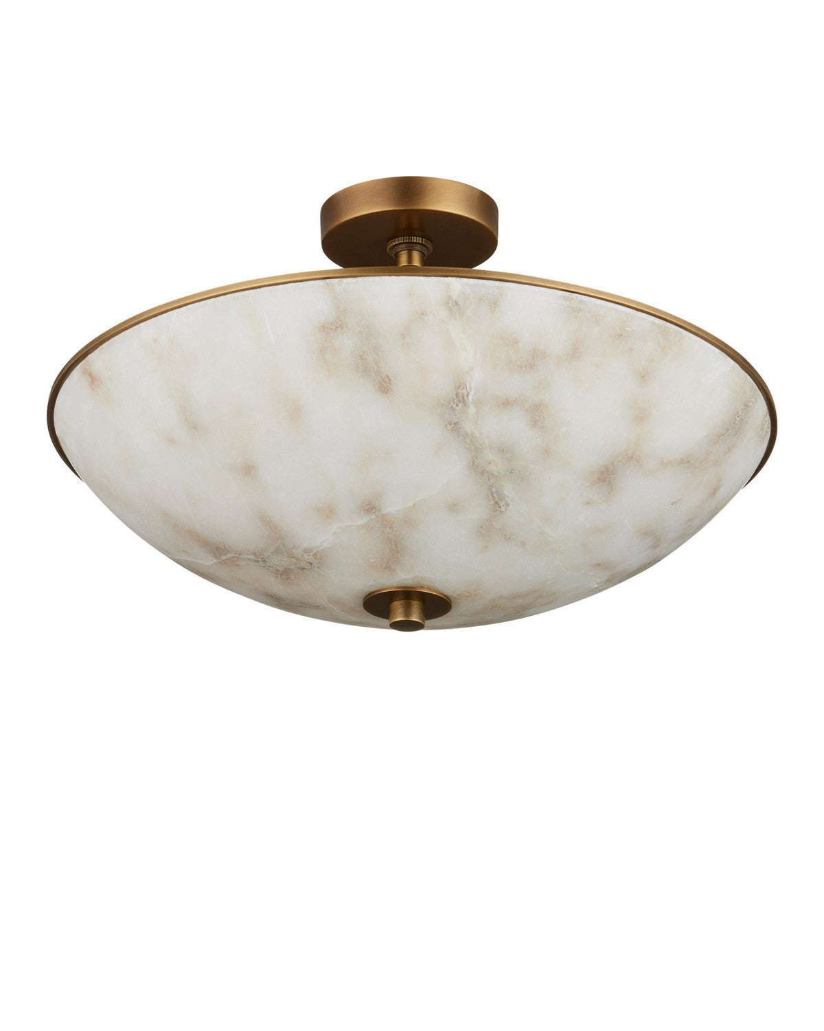 Currey and Company 9000-1478 Volterra Semi-Flush Mount in Natural/Antique Brass