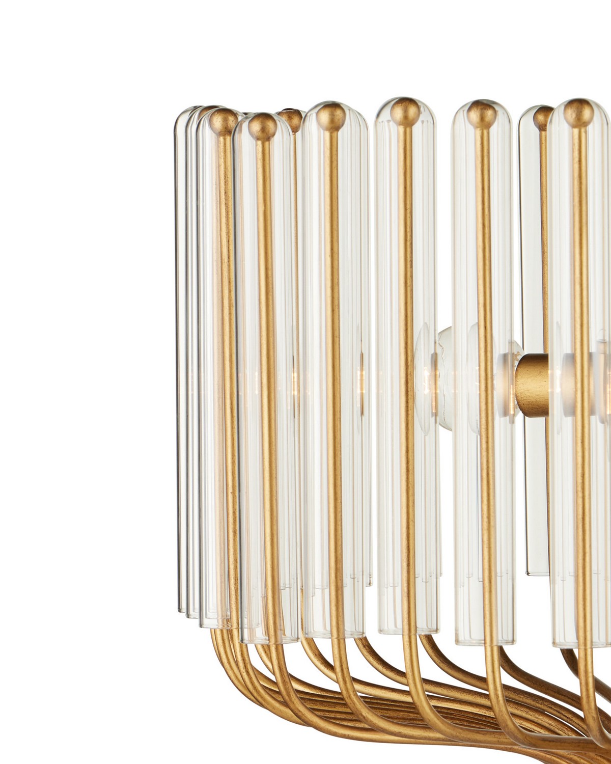 Currey and Company 9000-1484 Faraday Chandelier in Brushed Brass/Clear