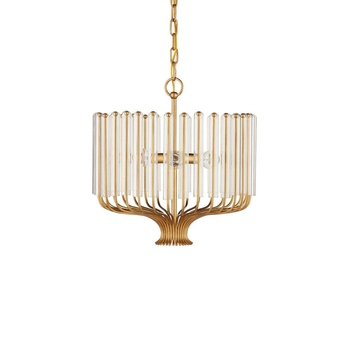 Currey and Company 9000-1484 Faraday Chandelier in Brushed Brass/Clear