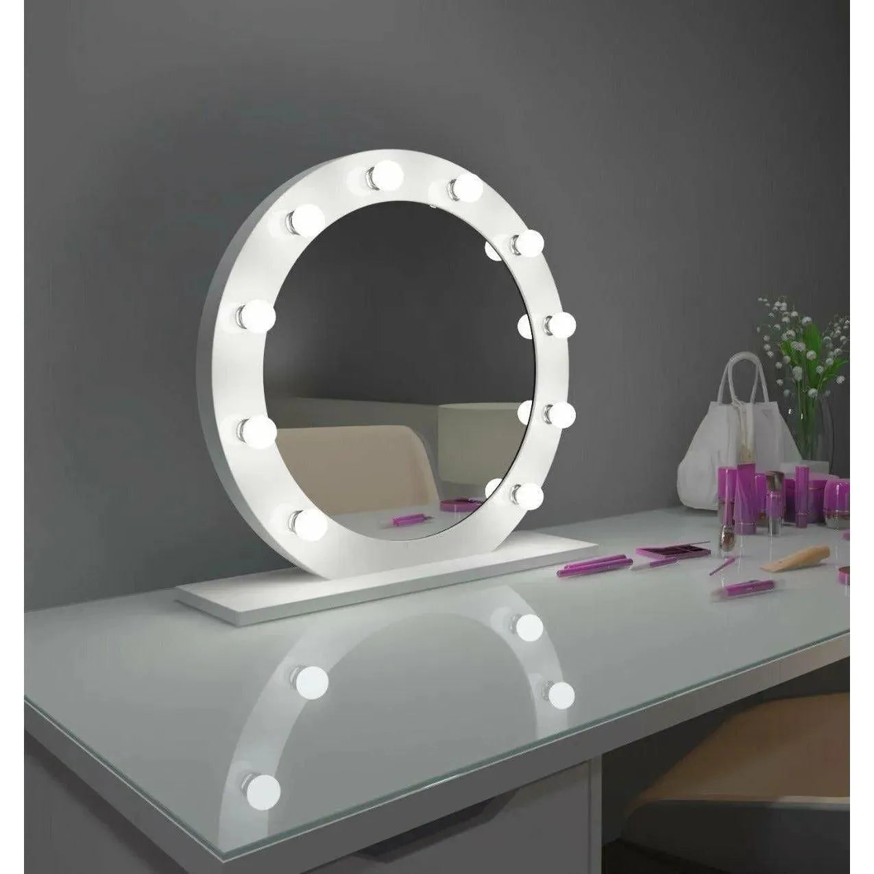 Paris Mirror - Hollywood Diana LED Mirror - HDIAN28283000-WHT | The Rug District