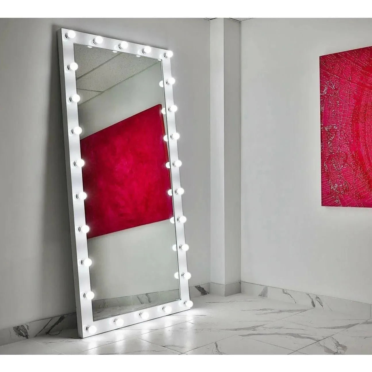 Paris Mirror - Hollywood Dressing LED Mirror - HDRES70283000-BLK | The Rug District