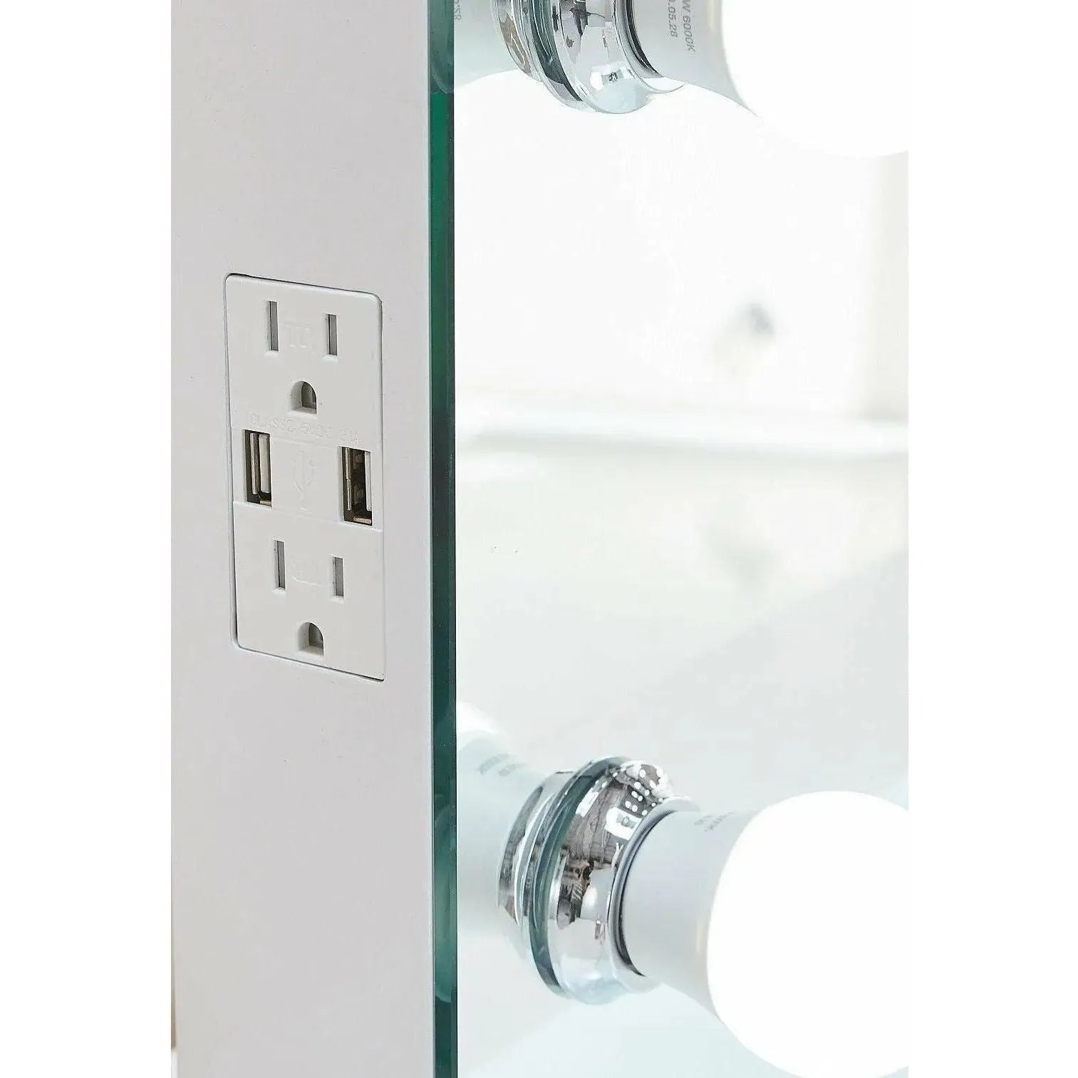 Paris Mirror - Hollywood Grace LED Mirror - HGRAC20263000-WHT | The Rug District