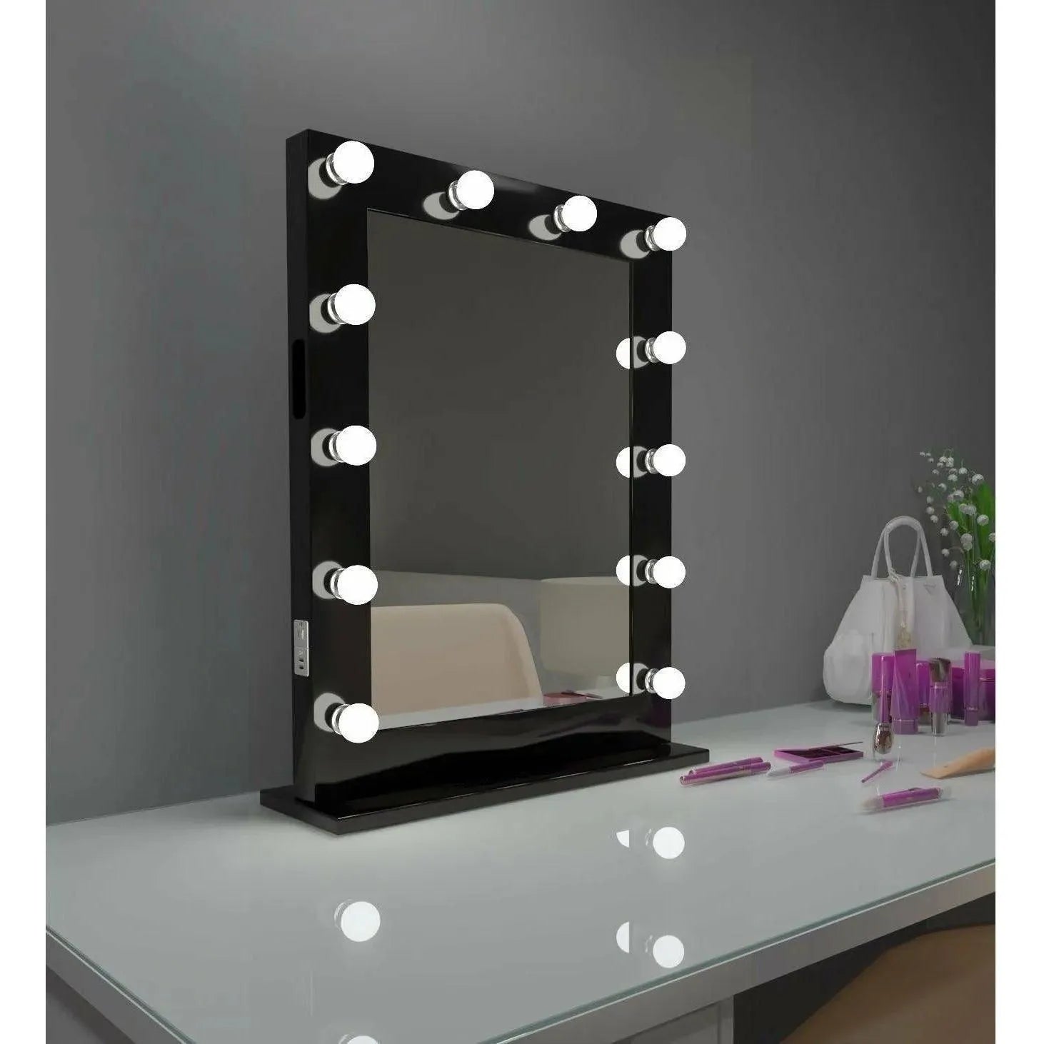 Paris Mirror - Hollywood Marilyn LED Mirror - HMARI20263000-BLK | The Rug District