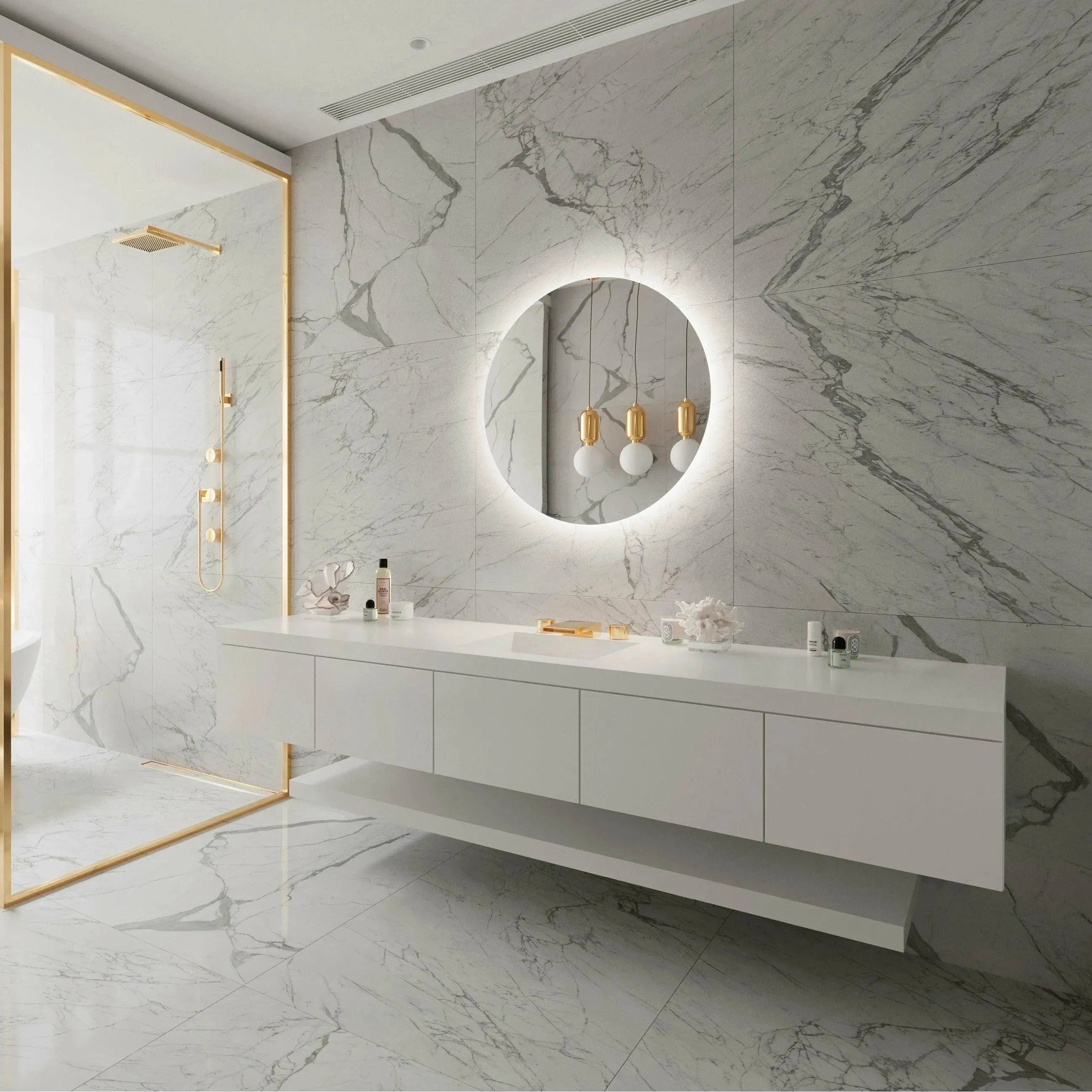 Paris Mirror - Original Round Backlit LED Mirror - ORIGR32323000 | The Rug District