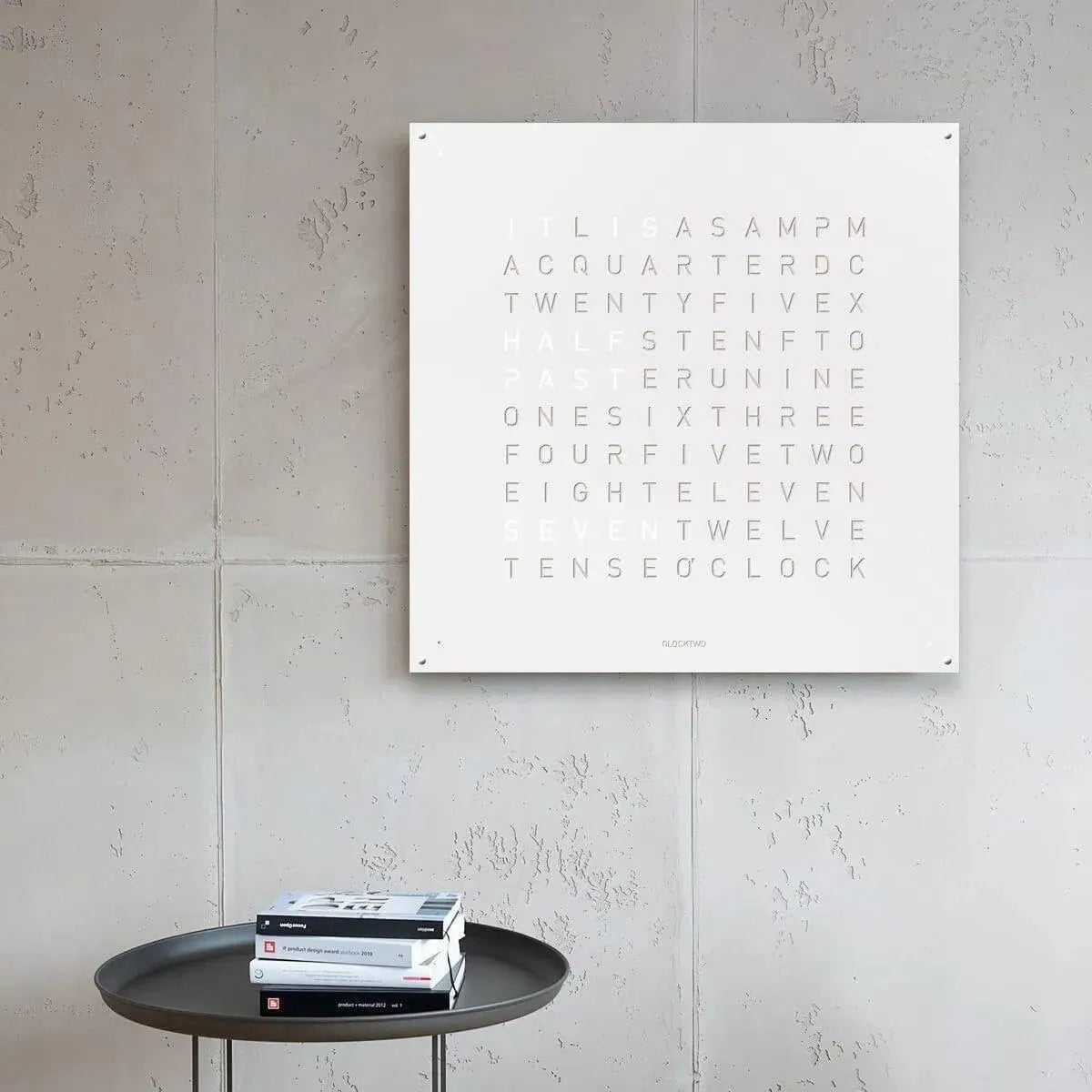 Qlocktwo - QLOCKTWO LARGE Wall Clock - QT-LARGE-EN-WP | The Rug District
