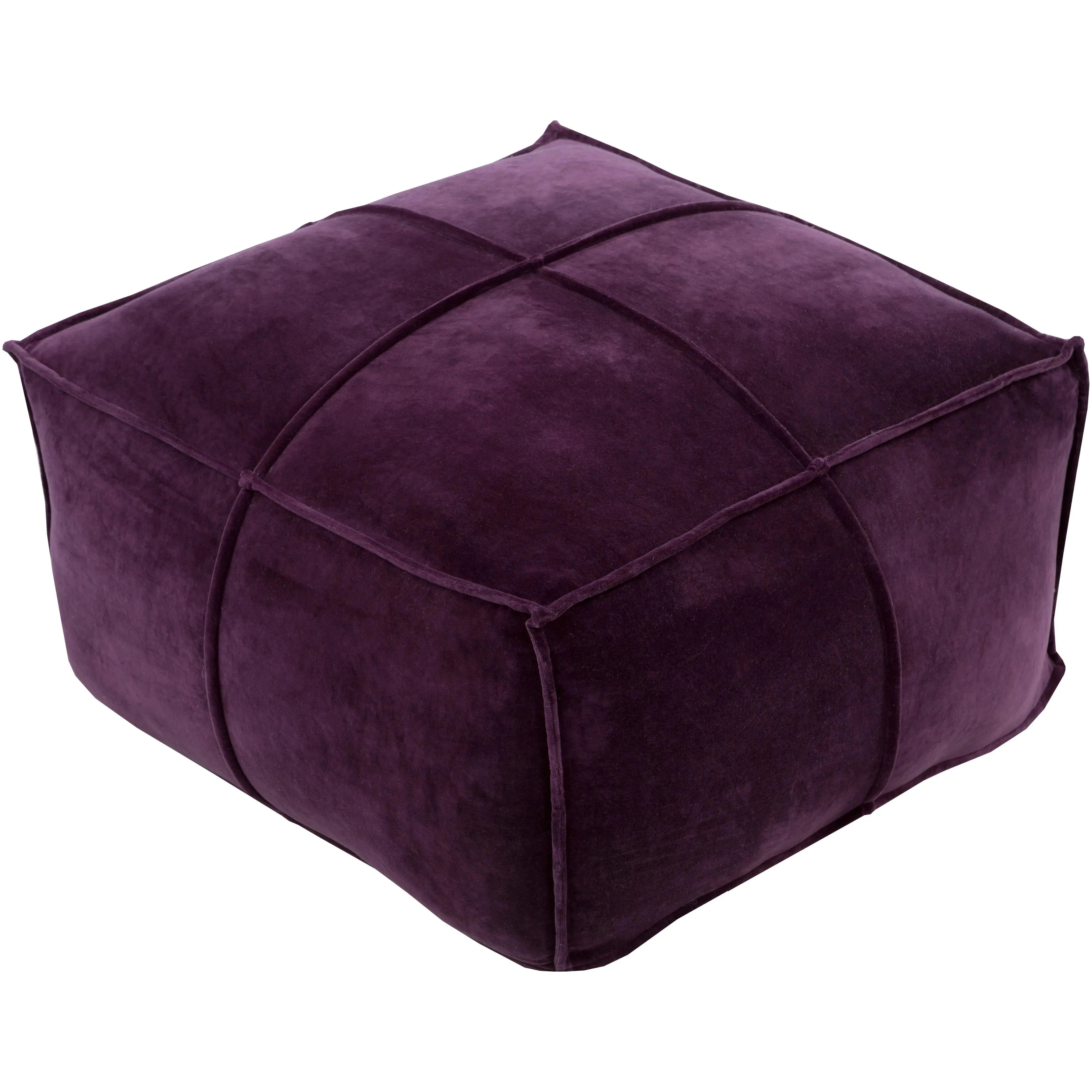 Surya - Cotton Velvet Pouf - CVPF006-242413 | The Rug District