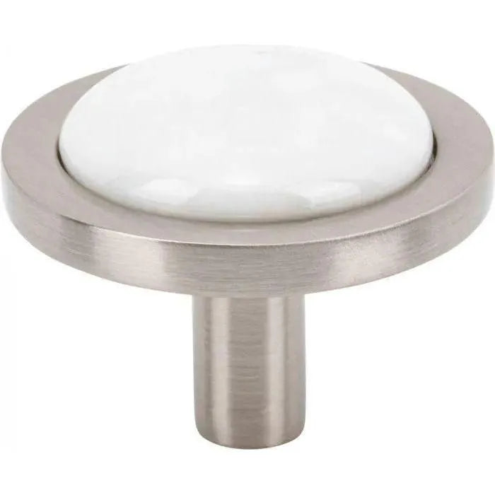 Vesta Fine Hardware - Firesky Carrara White Knob - V7583BSN | The Rug District