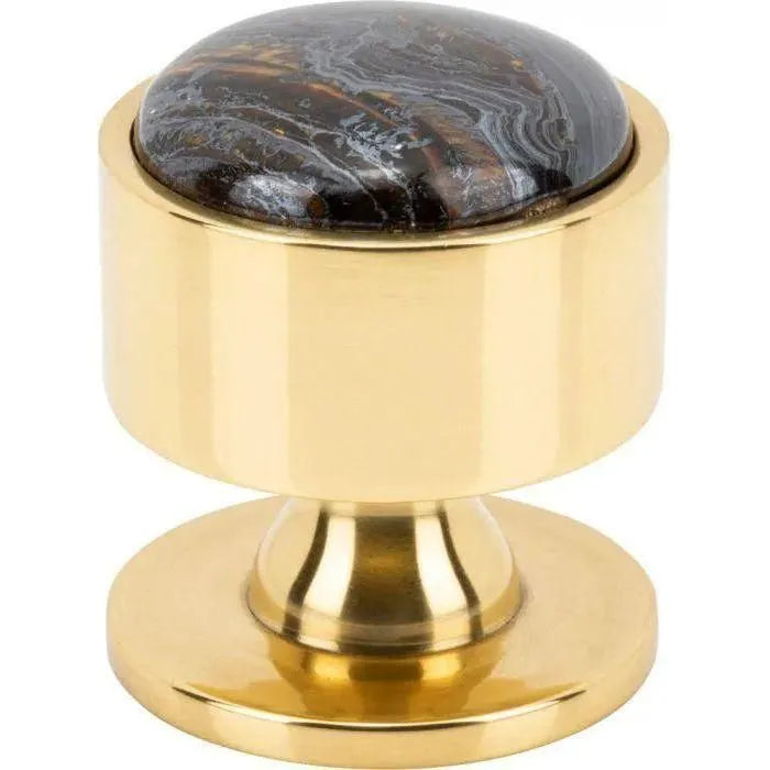Vesta Fine Hardware - Firesky Iron Tiger Eye Knob - V7551PB | The Rug District