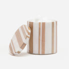 Pigeon and Poodle PP000267 Ashford Bath Canister in Striped Brown Bamboo/White Resin