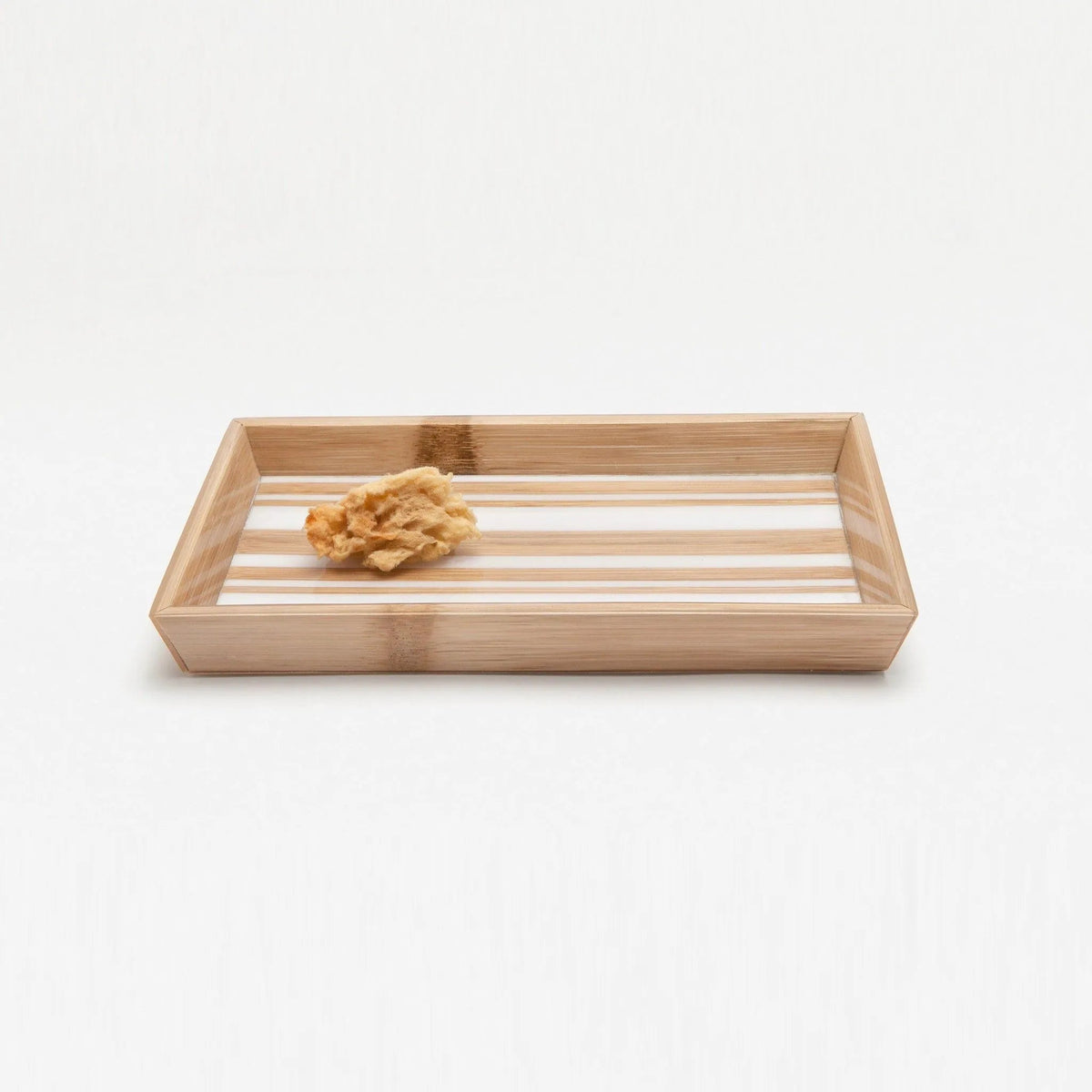 Pigeon and Poodle PP000274 Ashford Trays in Striped Brown Bamboo/White Resin