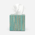 Pigeon and Poodle PP000302 Bali Tissue Box in Aqua Water Hyacinth
