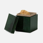 Pigeon and Poodle PP000395 Carlow Bath Canister in Emerald Gloss Vellum Leather
