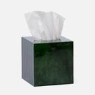 Pigeon and Poodle PP000398 Carlow Tissue Box in Emerald Gloss Vellum Leather