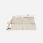 Pigeon and Poodle PP000607 Gaya Trays (8.5"L x 4.5"W x 5"H) in Vertical Natural Bone