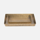 Pigeon and Poodle PP000766 Kenitra Trays in Antique Brass Pitted Metal