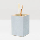 Pigeon and Poodle PP000937 Manchester Brush Holder in Cloud Gray Realistic Faux Shagreen