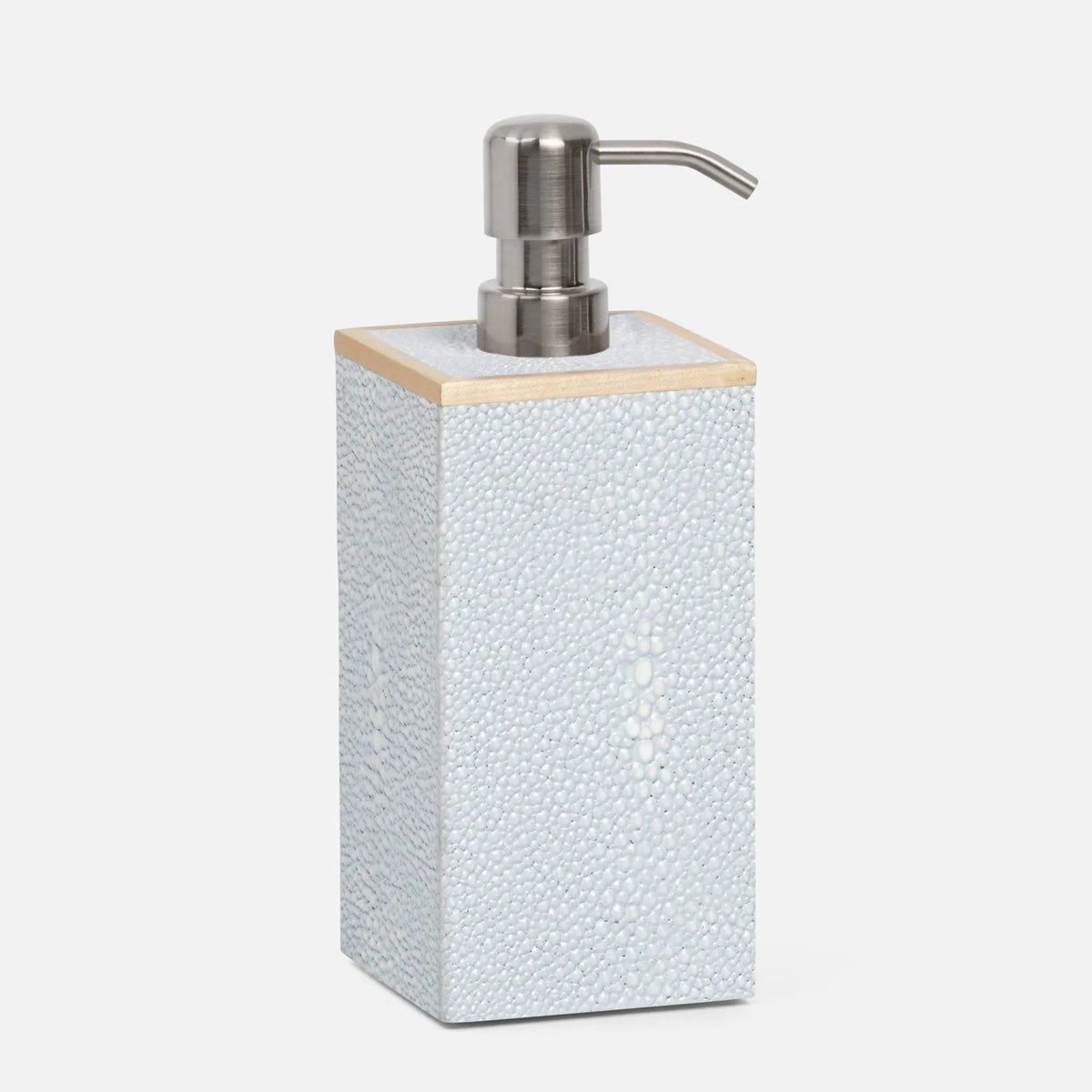 Pigeon and Poodle PP000944 Manchester XL Soap Pump in Cloud Gray Realistic Faux Shagreen