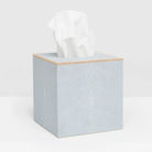 Pigeon and Poodle PP000945 Manchester Tissue Box in Cloud Gray Realistic Faux Shagreen