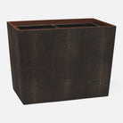 Pigeon and Poodle PP000994 Manchester Double Wastebasket in Dark Mushroom Realistic Faux Shagreen