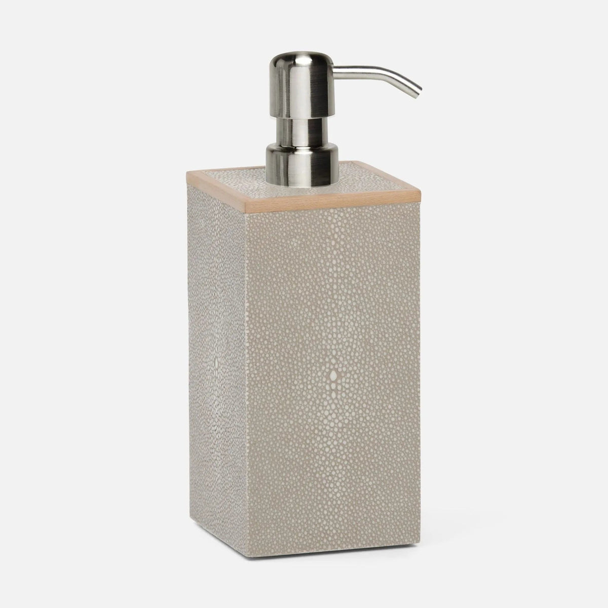 Pigeon and Poodle PP001019 Manchester XL Soap Pump in Sand Realistic Faux Shagreen