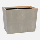 Pigeon and Poodle PP001024 Manchester Double Wastebasket in Sand Realistic Faux Shagreen