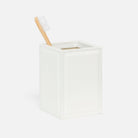 Pigeon and Poodle PP003987 Rothwell Brush Holder in Bright White Marine Leather