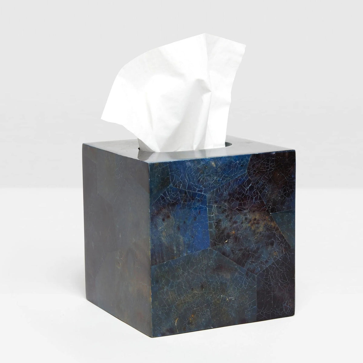 Pigeon and Poodle PP001377 Santorini Tissue Box in Dark Blue Pen Shell