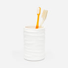 Pigeon and Poodle PP001408 Solin Brush Holder in White Lacquer Resin