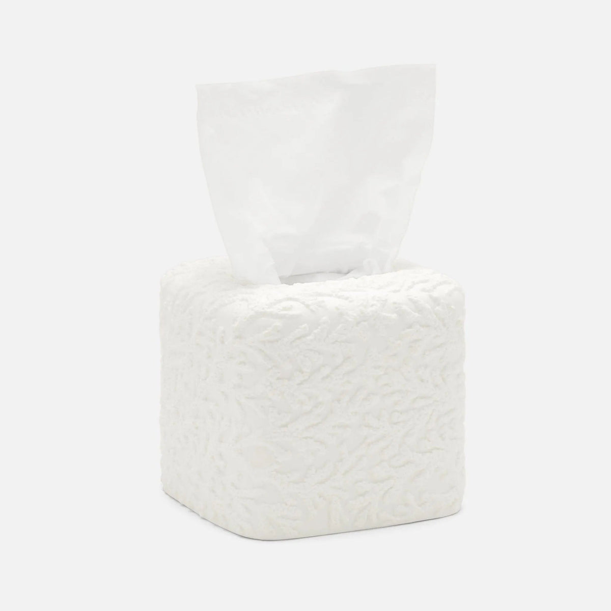 Pigeon and Poodle PP004838 Alanya Tissue Box in White Porcelain
