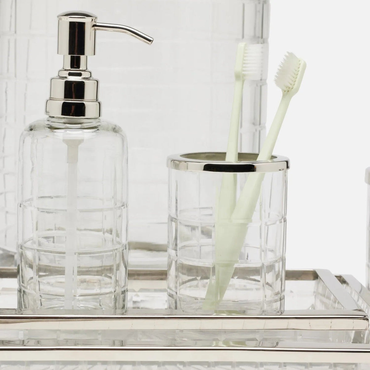 Pigeon and Poodle PP006348 Argos Soap Pump in Clear Glass/Nickel
