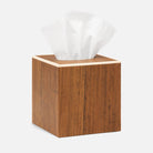 Pigeon and Poodle PP004585 Harper Tissue Box in Dark Teak Veneer with Faux Bone
