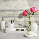 Pigeon and Poodle PP000709 Hilo Brush Holder in White Porcelain