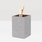 Pigeon and Poodle PP000922 Manchester Brush Holder in Ash Gray Realistic Faux Shagreen