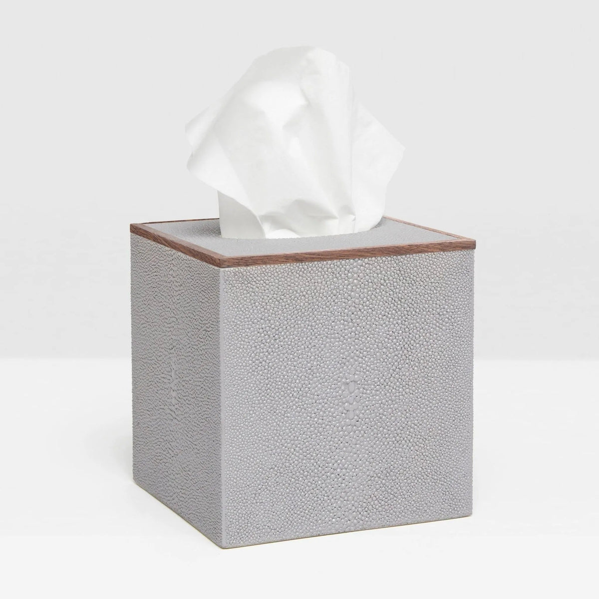 Pigeon and Poodle PP000930 Manchester Tissue Box in Ash Gray Realistic Faux Shagreen