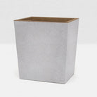 Pigeon and Poodle PP000935 Manchester Wastebasket (Rectangular) in Ash Gray Realistic Faux Shagreen