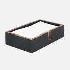 Pigeon and Poodle PP005206 Manchester Hand Towel Tray in Black Realistic Faux Shagreen