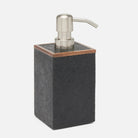Pigeon and Poodle PP005211 Manchester Soap Pump in Black Realistic Faux Shagreen