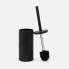 Pigeon and Poodle PP007124 Manchester Toilet Brush Holder in Black Realistic Faux Shagreen