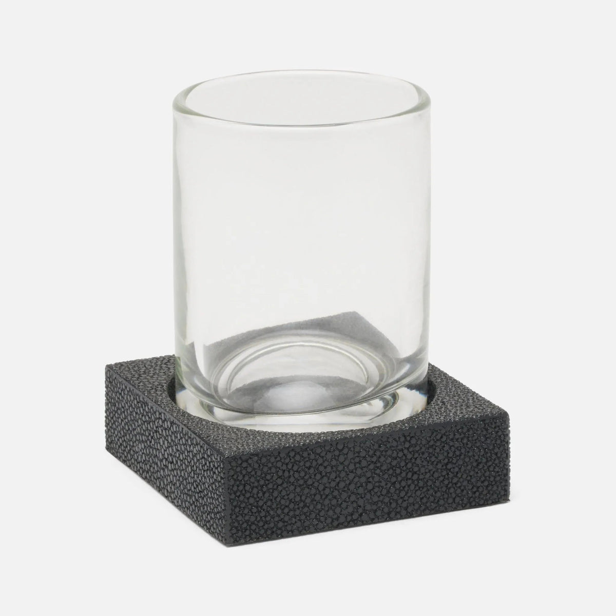 Pigeon and Poodle PP005219 Manchester Tumbler Set in Black Realistic Faux Shagreen