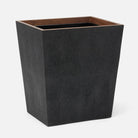 Pigeon and Poodle PP005222 Manchester Wastebasket (Rectangular) in Black Realistic Faux Shagreen