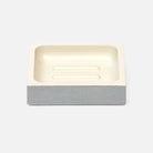 Pigeon and Poodle PP000941 Manchester Soap Dish (Rectangular) in Cloud Gray Realistic Faux Shagreen