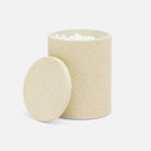 Pigeon and Poodle PP000970 Manchester Canister (Small) in Ivory Realistic Faux Shagreen