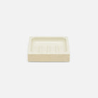 Pigeon and Poodle PP000972 Manchester Soap Dish (Square) in Ivory Realistic Faux Shagreen