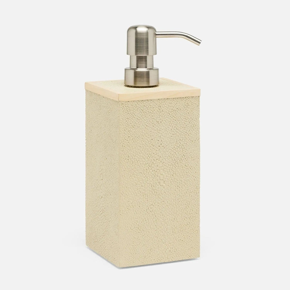 Pigeon and Poodle PP000974 Manchester XL Soap Pump in Ivory Realistic Faux Shagreen